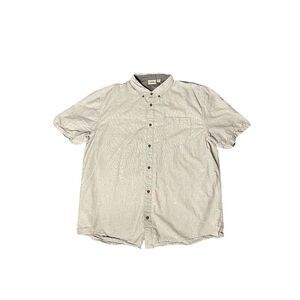 Vans Men's Grey with Black Print Short Sleeve Button-Up Shirt Size XXL